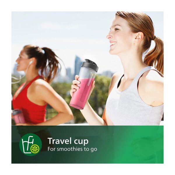 Philips Daily Collection Mini Blender And Smoothie Maker 2 Speed Settings Ice Crush 350W 1 Litre Jug - Black - Image 4