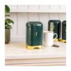 KitchenCraft Lovello Textured Tea Storage Caddy With Lid Ventilated Design - Hunter Green/Gold - Image 3