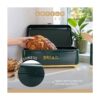 KitchenCraft Lovello Textured Bread Bin With Lid Ventilated Design Large - Hunter Green/Gold - Image 5