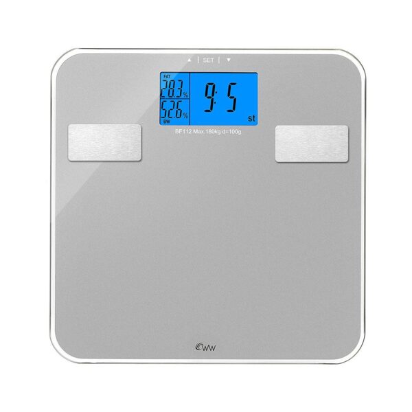 Weight Watchers Electronic Precision Analyser Digital Bathroom Scales Glass - Silver - Image 2