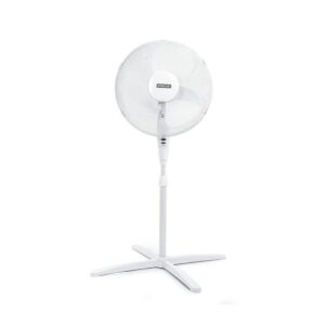Status 16 Inch Oscillating Pedestal Stand Fan With 3 Speed Settings  40W – White