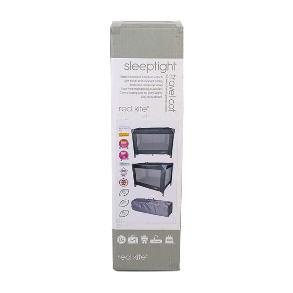 Red Kite Sleeptight Travel Cot Padded Mattress Suitable From Birth - Grey - Image 6