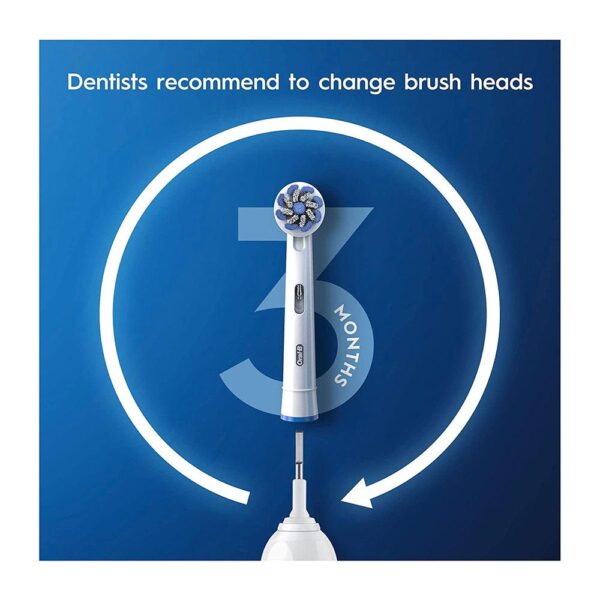 Oral-B Sensitve Clean Clean & Care Electric Toothbrush Heads White - 4 Pack - Image 4