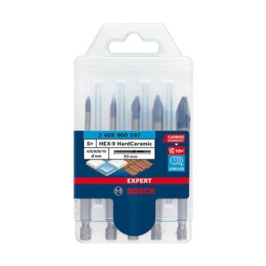 Bosch Expert HEX-9 HardCeramic Tiles Drill Bit Set 4-10mm – 5 Piece