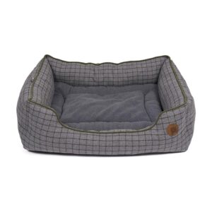 Petface Square Dog Bed Large With Reversible Cushion And Anti Slip Base – Moss Green