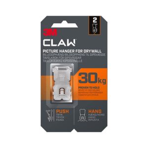 3M Claw Drywall Picture Hanger 30kg 2pk