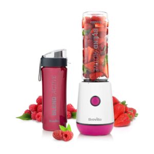 Breville Blend Active Personal Blender And Smoothie Maker With 2 Portable Blend Active Bottles 600ml – Pink