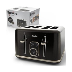 Breville Aura 4 Slice Toaster Extra High Lift Variable Width Slots – Shimmer Black