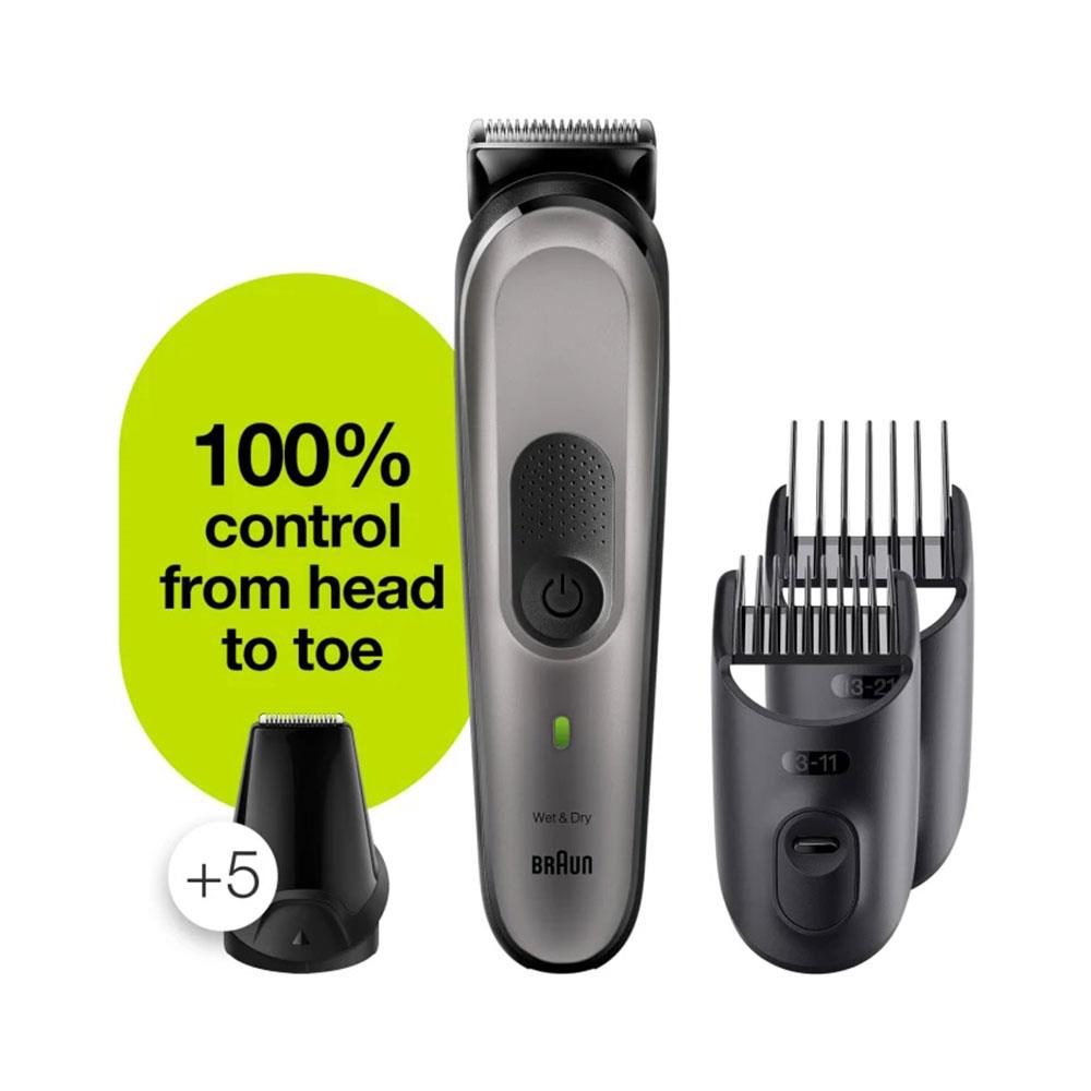 Braun 10-in-1 All-in-one Trimmer MGK7221, Beard Trimmer for Men, Hair Clipper and Body Groomer with Attachments, Charging Stand and Auto
