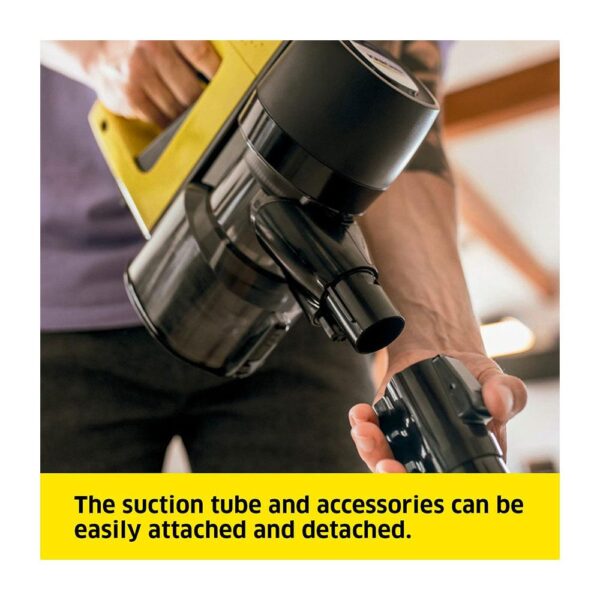 Karcher VC4 Cordless Stick Vacuum Cleaner 21.6V Battery 140W 650ml 240V - Yellow/Black - Image 9