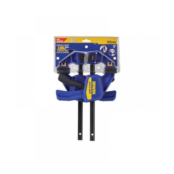 Irwin Quick-Grip Quick-Change Medium-Duty Bar Clamp 150mm (6in) X 2 - Blue - Image 2