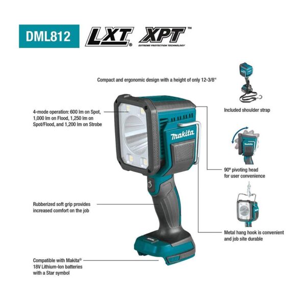 Makita 14.4V/18V Li-ion LXT Flashlight Torche - Bare Unit - Image 8
