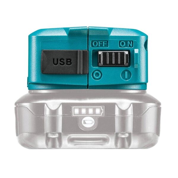 Makita 12V Max Li-ion CXT USB Adaptor Compact Cordless Power Source - Blue - Image 2