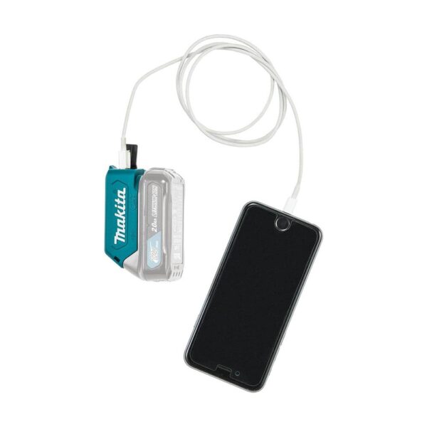 Makita 12V Max Li-ion CXT USB Adaptor Compact Cordless Power Source - Blue - Image 4
