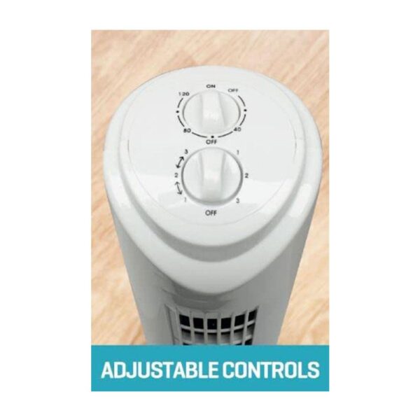 Daewoo 32 Inch Slimline Tower Fan Instant Cool Air With 3 Speed Settings Oscillation - White - Image 2