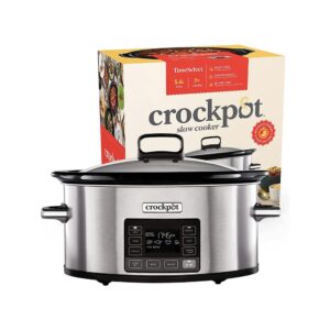 Crockpot TimeSelect Digital Slow Cooker Programmable Stainless Steel 240W 5.6 Litres – Silver