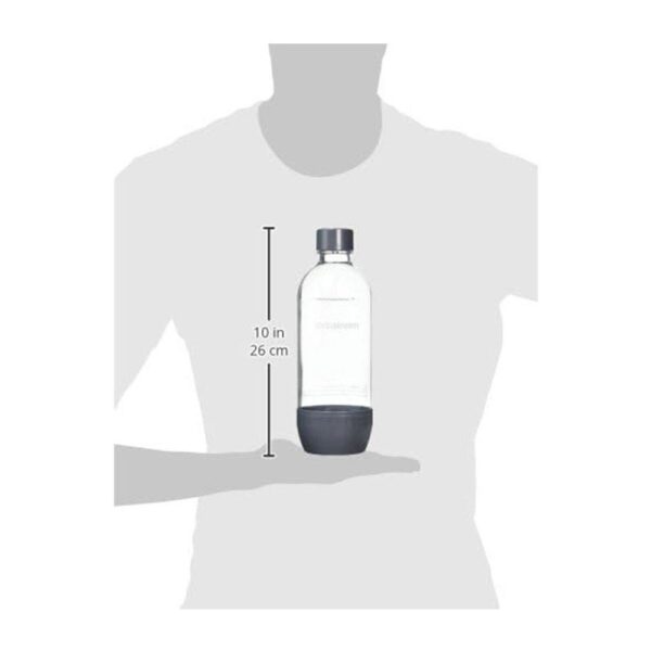 SodaStream Carbonating Bottles 1 Litre Twin Pack 2 x Reusable BPA Free Water Bottles - Grey - Image 5