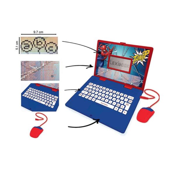 Lexibook SpiderMan Bilingual Educational Laptop With 124 Activites - Multicolour - Image 3