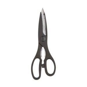 KitchenCraft 3-In-1 Kitchen Multi-Purpose Scissors 21cm With Bottle Opener Stainless Steel Blades – Black