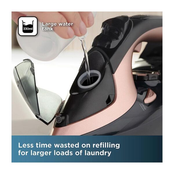 Black & Decker Linen Care Steam Iron Cord/Cordless 2600W 330ml Water Tank - Black And Rose Gold - Image 6