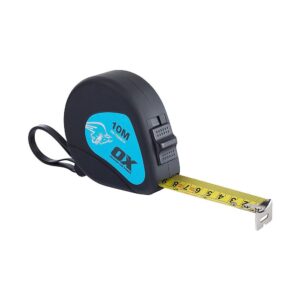 OX Tools Trade Tape Measure 10m/33ft Metric And Imperial – Black/Blue
