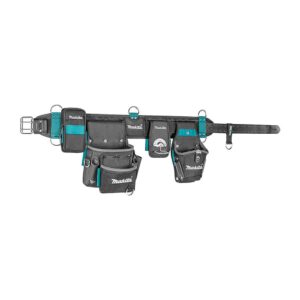 Makita Ultimate Heavy Weight Tool Belt Set 3 Layers Leather – Black/Blue
