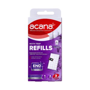 Acana Moth Monitoring Trap Refill For Protecting Clothes Carpets And Wardrobes – Pack of 2 Pads
