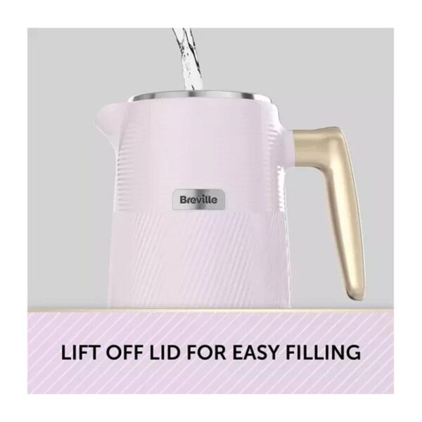 Breville Obliq Jug Kettle 360 Degree Rotational Base 3000W  1.7 Litres - Lilac And Pale Gold - Image 6