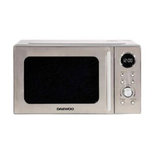 Daewoo 20 Litre Digital Microwave And Grill With 5 Power Levels And Auto Defrost 700W – Silver