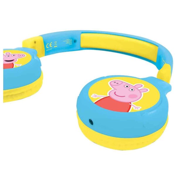 Lexibook Peppa Pig Bluetooth And Wired Foldable Headphones - Yellow/Blue - Image 2
