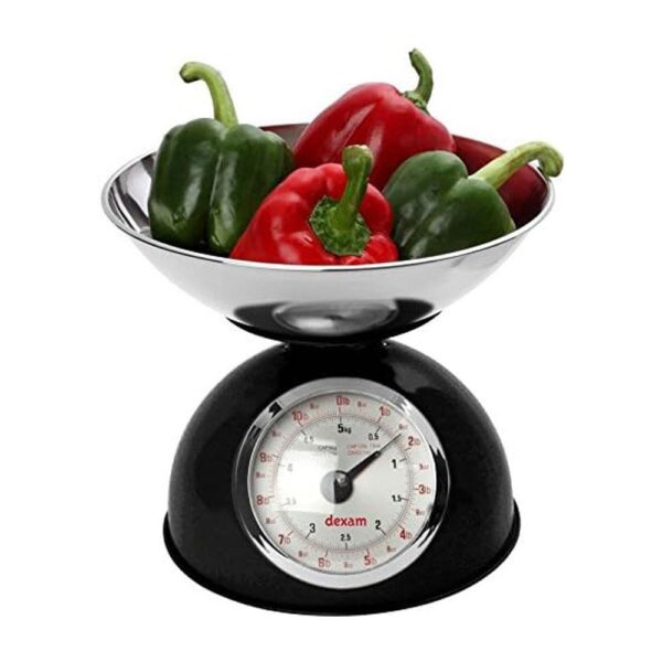 Dexam Mechanical Scales With Stainless Steel 2 Litre Bowl Measurements Up To 5kg - Black - Image 2