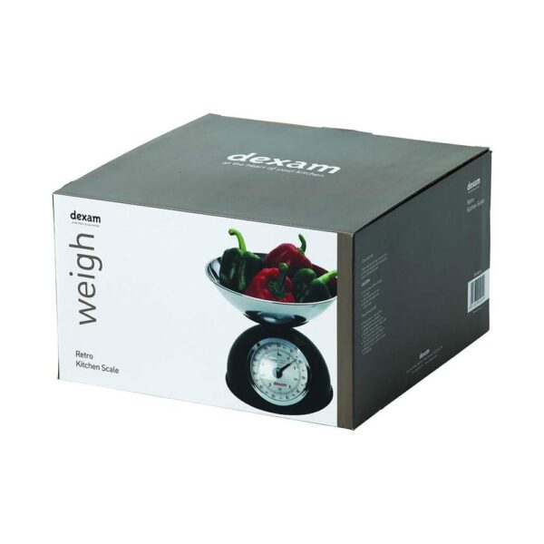 Dexam Mechanical Scales With Stainless Steel 2 Litre Bowl Measurements Up To 5kg - Black - Image 4