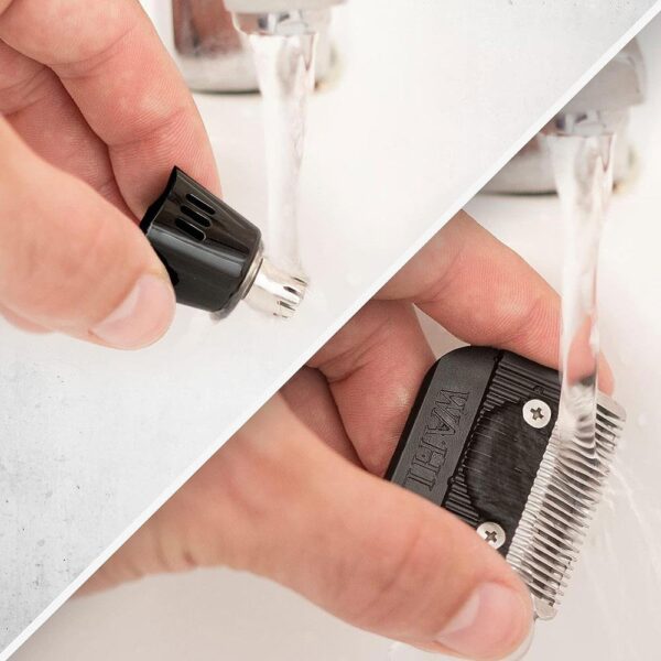 Wahl Clip N Rinse Cordless Hair Clipper And Nose Trimmer Home Haircutting Kit - Black - Image 4