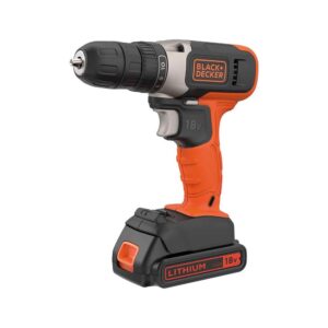 Black & Decker 18V Lithium-ion Drill Driver With 1.5Ah Battery & 400mA Charger – Orange/Black