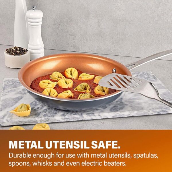 Gotham Steel Diamond 8.5/9.5 Inch Fry Pan Twin Pack - Copper - Image 3