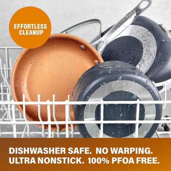 Gotham Steel Diamond 8.5/9.5 Inch Fry Pan Twin Pack - Copper - Image 4