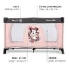 Hauck Dream N Play Disney Travel Cot Baby Bed Compact Folding 120 x 60cm - Minnie Sweetheart - Image 3