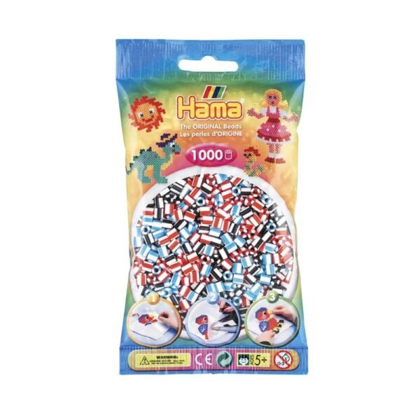 Hama 1000 Beads In Bag Striped