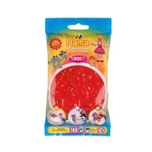 Hama 1000 Beads Refill Bag Plastic – Translucent Red