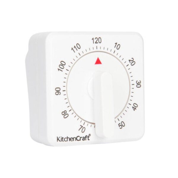 KitchenCraft Wind-Up Mechanical 2-Hour Kitchen Timer - White - Image 6