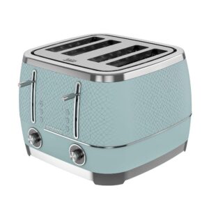 Beko Cosmopolis Retro 4 Slice Toaster Extra Wide Slot Defrost Reheat And Cancel Functions 2000W – Teal
