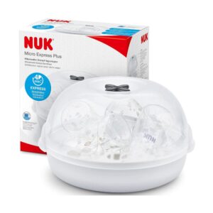 NUK Micro Express Plus Microwave Bottle Steriliser – White/Clear