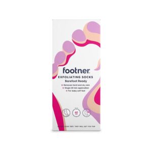 Footner Exfoliating Socks – Peeling Foot Mask At Home Pedicure Removes Dry And Hard Skin In Single 60 Minute Treatment