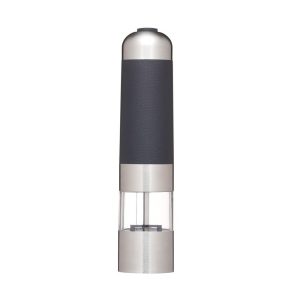 KitchenCraft MasterClass Electric Salt And Pepper Grinding Mill With Light – Black/Silver/Transparent