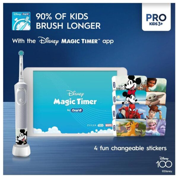 Oral-B Disney 100 Pro Kids Electric Toothbrush Christmas Gifts For Kids D103.413.2KX - Special Edition - Image 4
