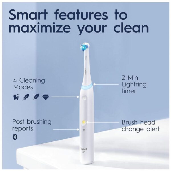Oral-B iO4 Electric Toothbrush 4 Modes With Teeth Whitening  UK 2 Pin Plug - White - Image 3