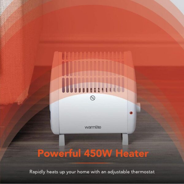 Warmlite Frostwatcher Compact Convection Heater 450W Wall Mountable - White - Image 3