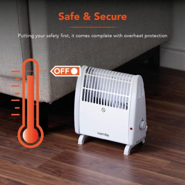Warmlite Frostwatcher Compact Convection Heater 450W Wall Mountable - White - Image 7