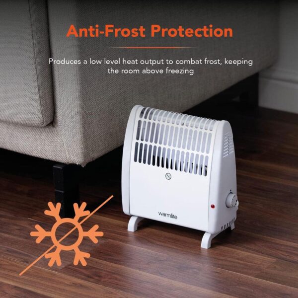 Warmlite Frostwatcher Compact Convection Heater 450W Wall Mountable - White - Image 8