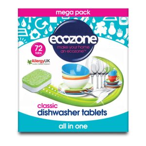 Ecozone Classic All-In-One Dishwasher Tablets Mega Pack – 72 Capsules
